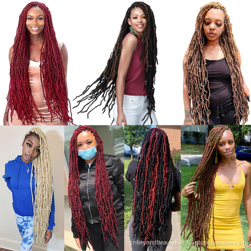 36 inch Nu faux Locs Crochet Hair Locs Crochet Hair Fiber Curly Faux Locs Dreadlock Synthetic Braiding Hair
